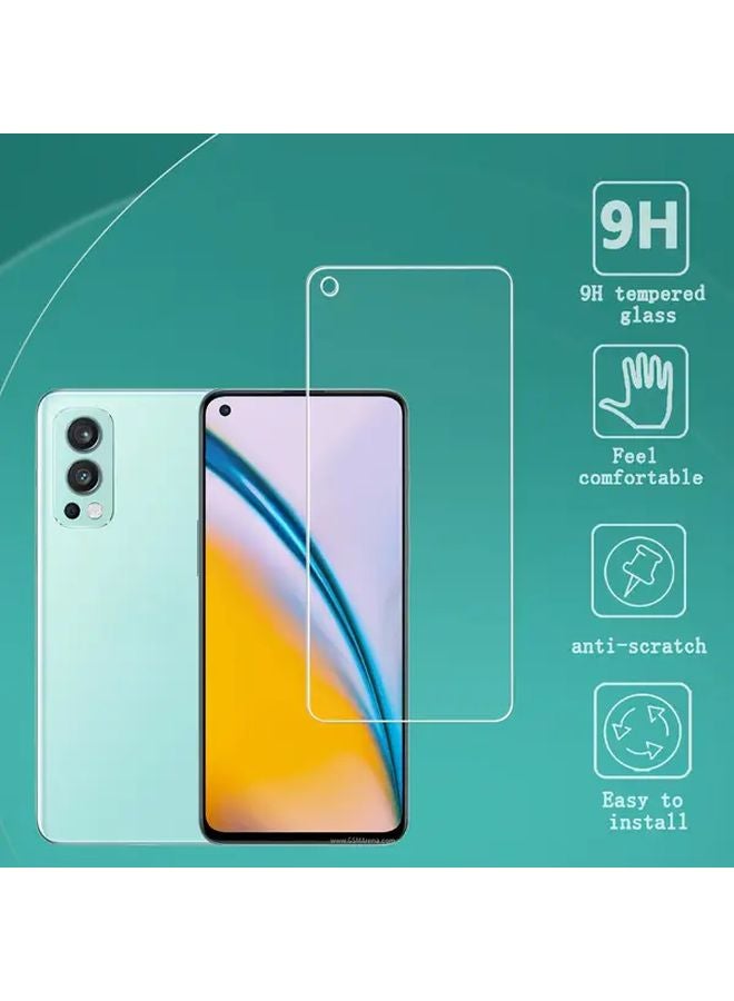 2 قطعة من حامي الشاشة الزجاجي المقوى لهاتف OnePlus Nord CE 5G، بشفافية عالية ومقاومة للخدوش بصلابة 9H - Image 3